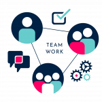 TechxDS-Illustrations-Alpha_Team-work We work in feature teams to break silos